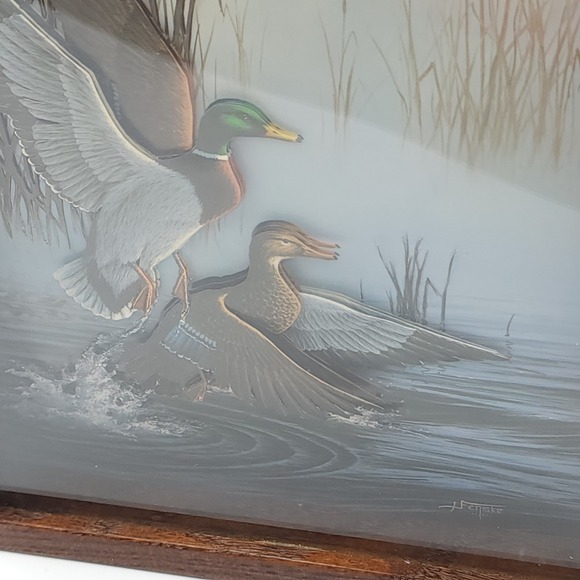 Gary Fenske Ducks Pond Print hand cut paper embellishments by Melinda Martin art - Picture 11 of 12